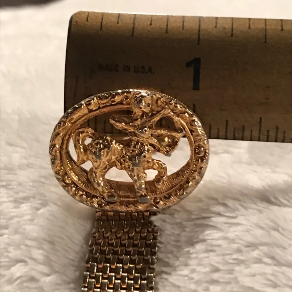 Vintage Sagittarius Men's Gold-toned Zodiac Sign Cufflinks